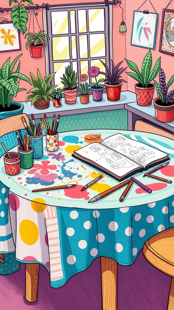 vibrant artwork on surface