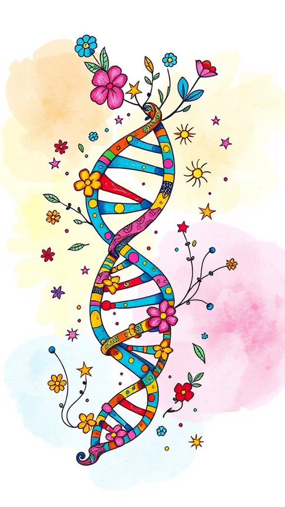 vibrant dna artwork illustration