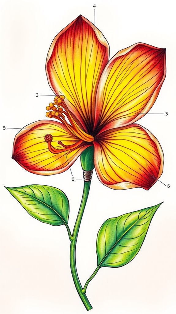 vibrant floral structure illustration