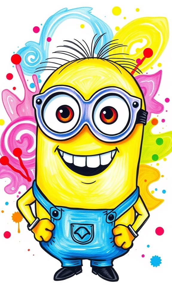 vibrant minion sunglasses artwork