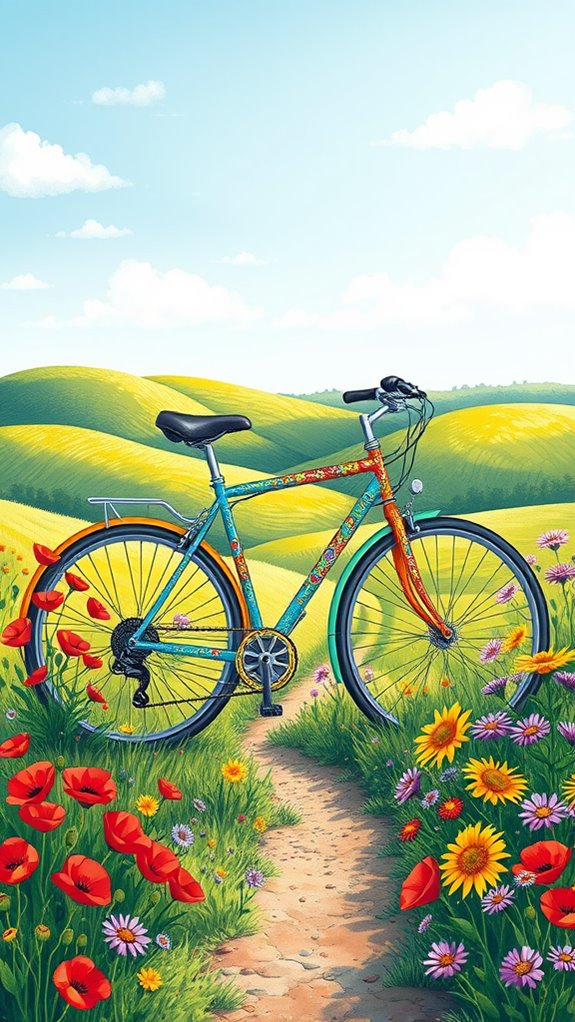 vibrant nature bike artwork