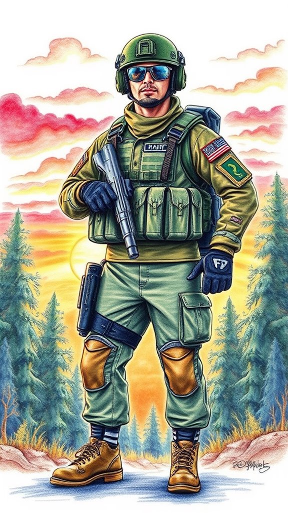 vibrant soldier illustration technique