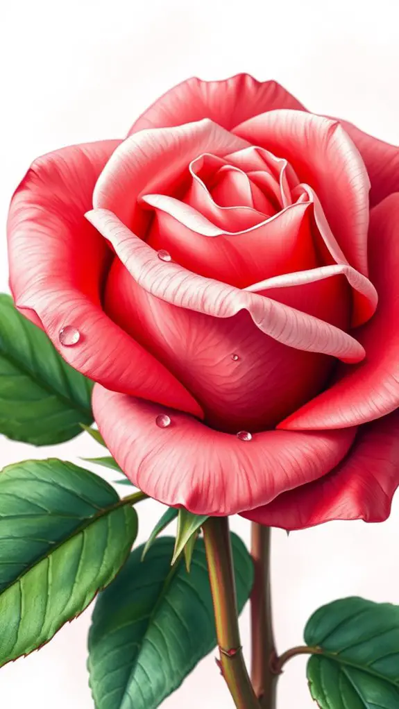 water droplet rose illustration