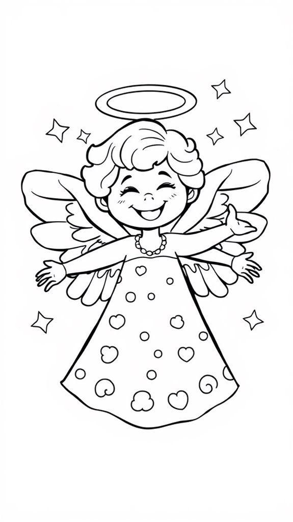 whimsical angel coloring activity