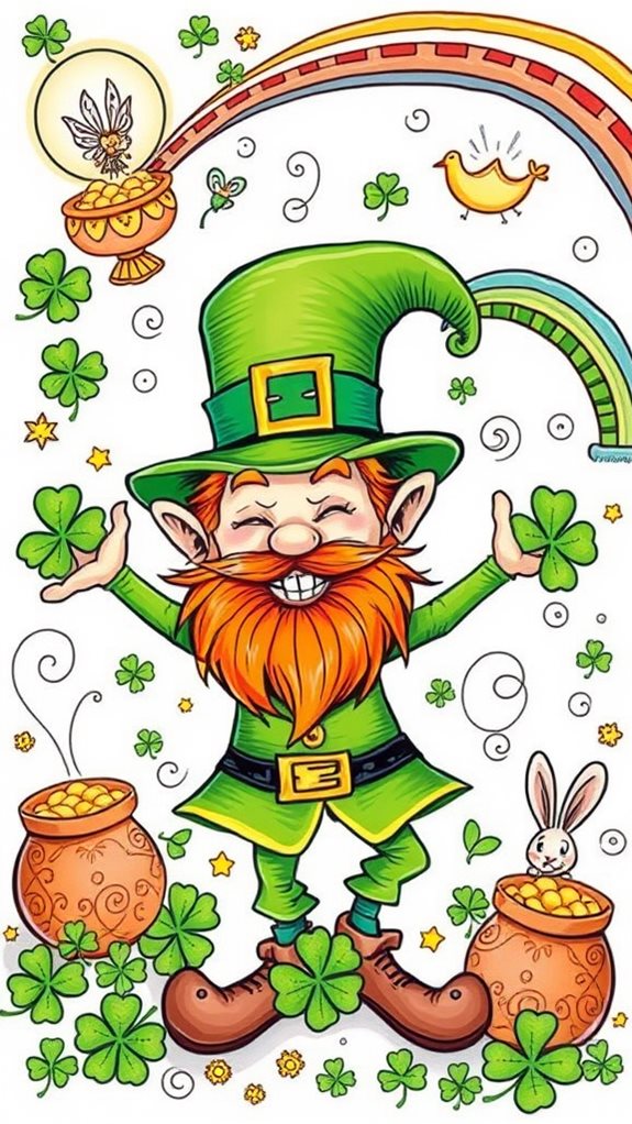 whimsical leprechaun sketch art