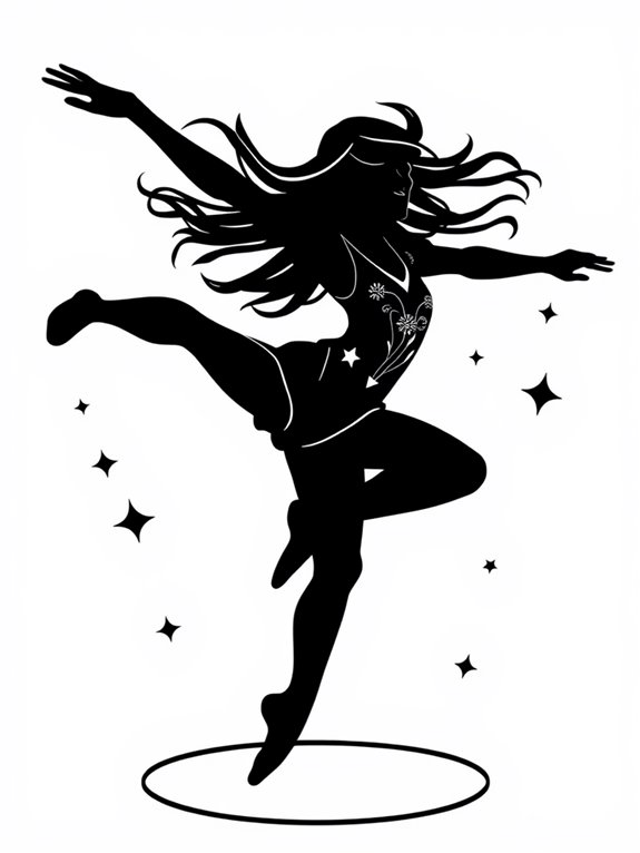 acrobat silhouette coloring page