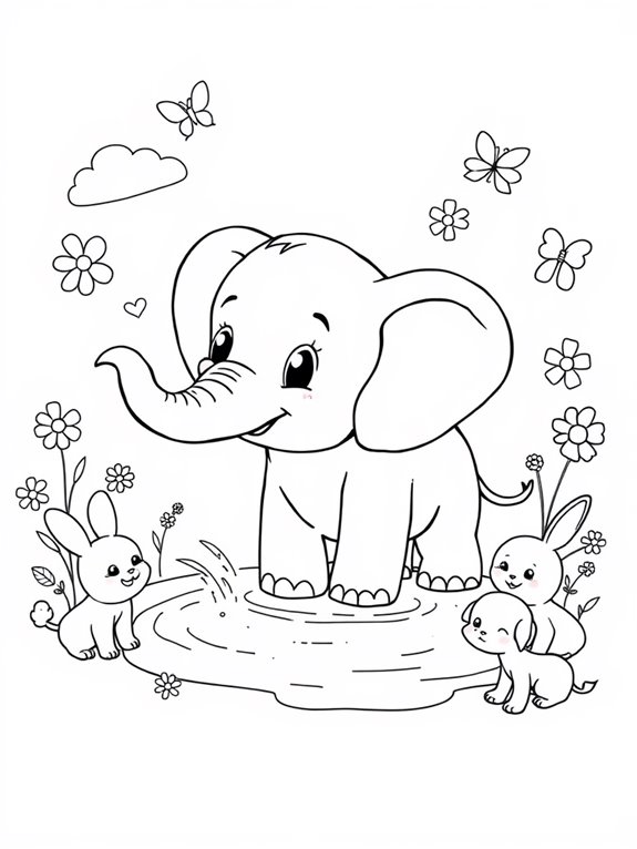 adorable baby animal illustration