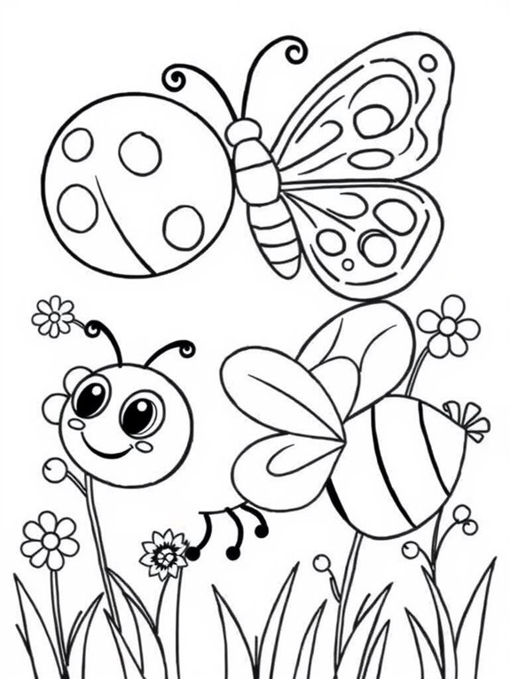 adorable insect coloring activity
