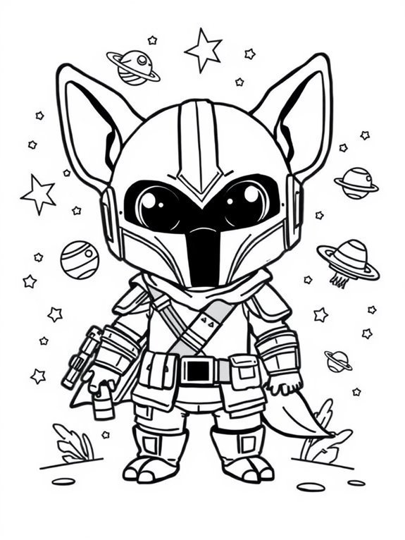 adorable mandalorian creature illustration