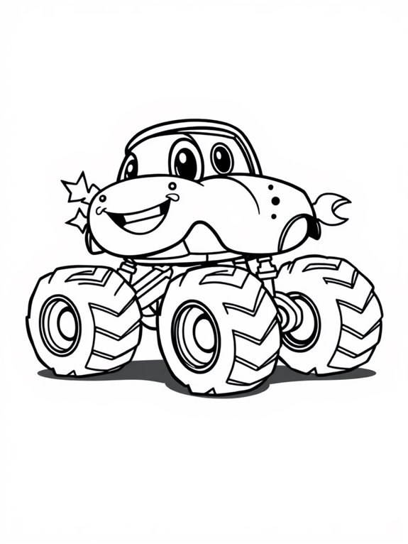 adorable monster truck illustration