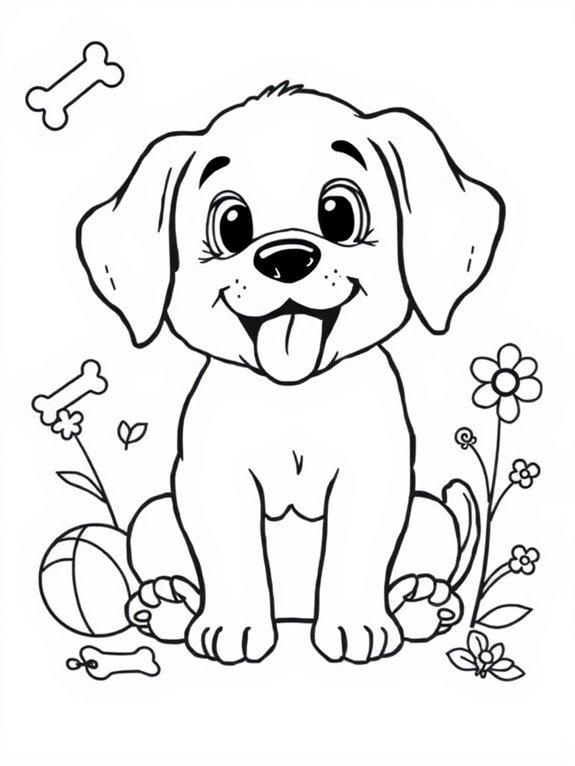 adorable puppy coloring page