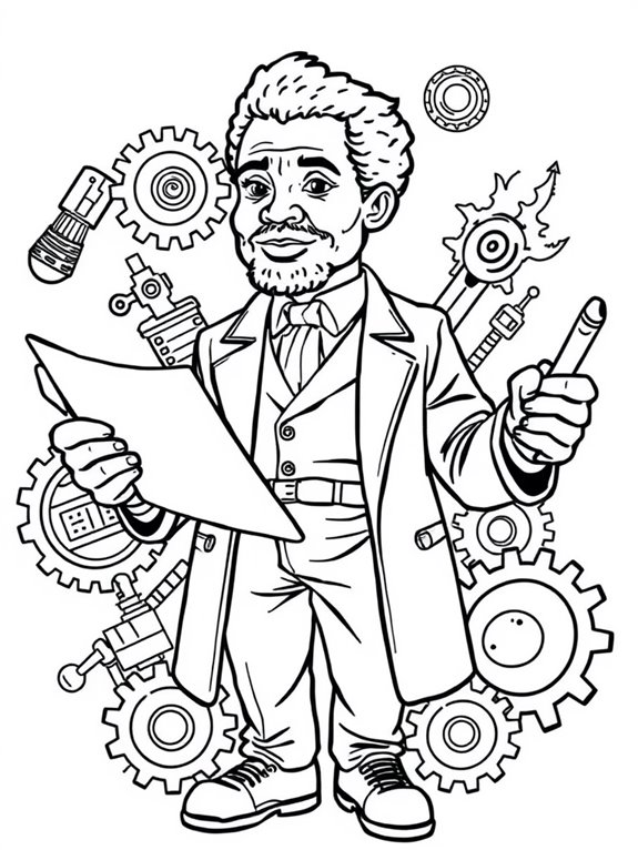 african american inventor illustration
