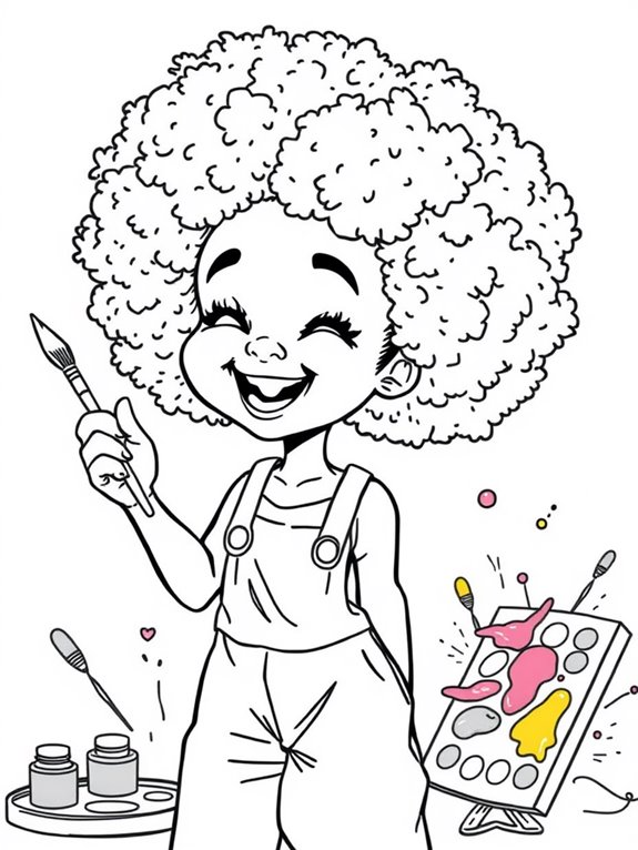 afro black girl art