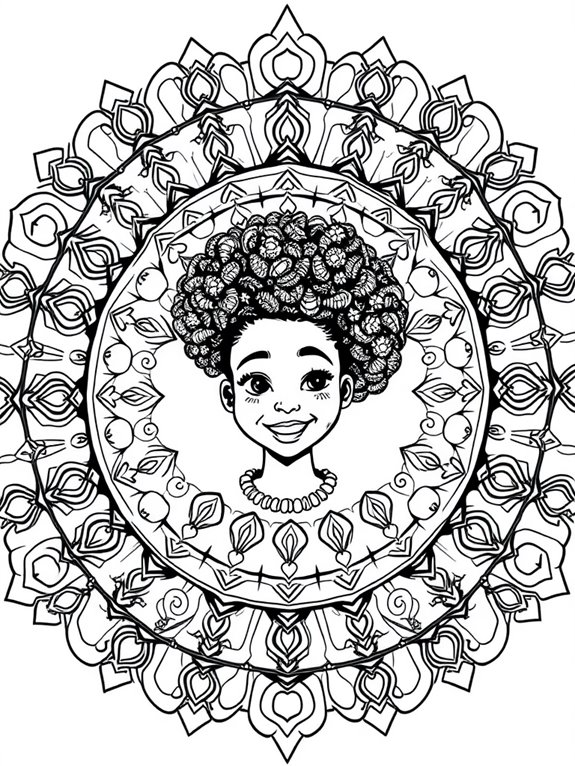 afro black girl mandala