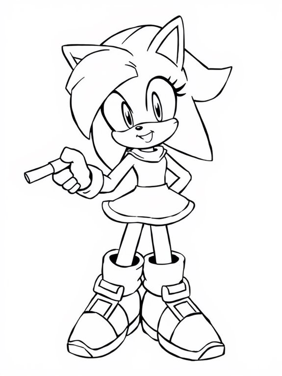 amy rose coloring page