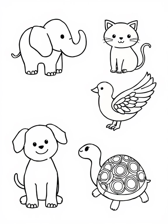 animal shapes for coloring