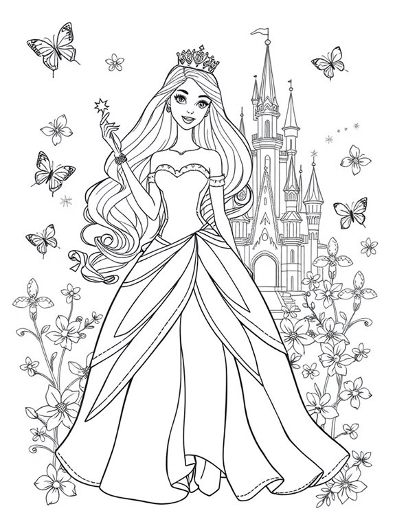barbie princess coloring activity