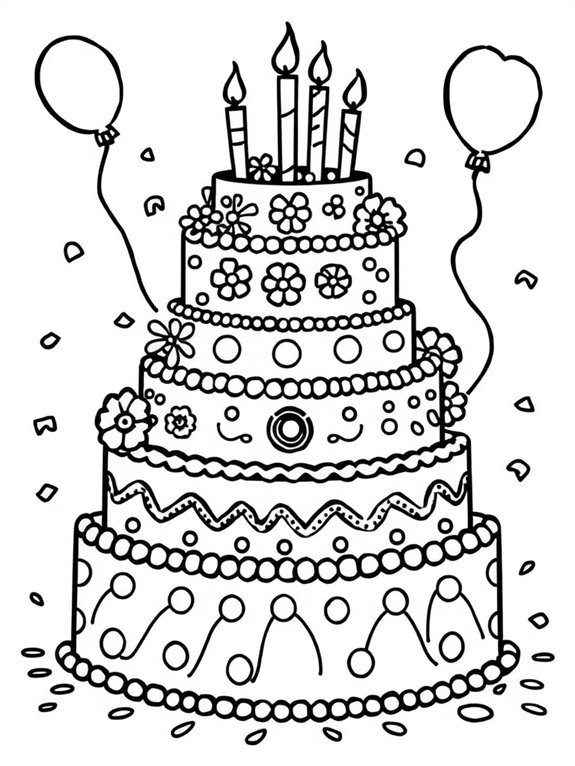 birthday cake coloring activity