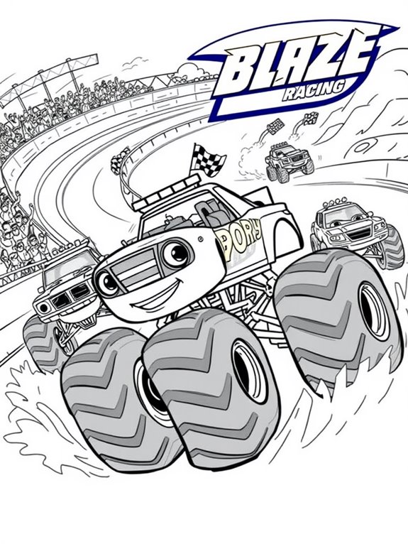 blazing race car action