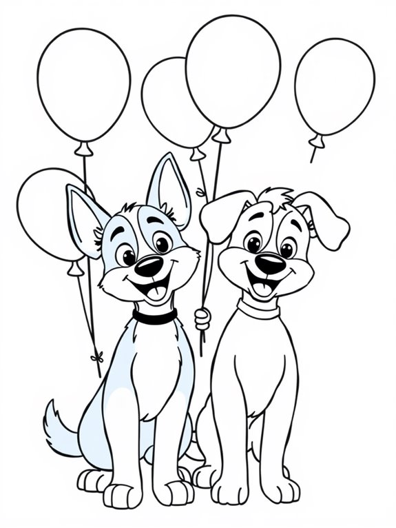 bluey and bingo balloons