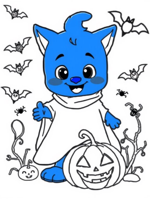 bluey halloween coloring activity