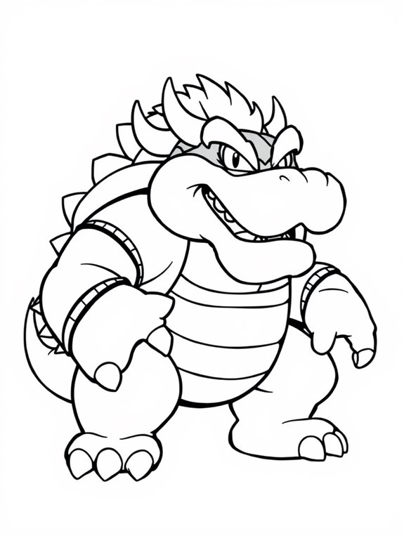 bowser coloring page design