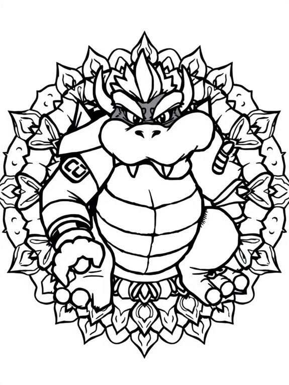 bowser coloring page design