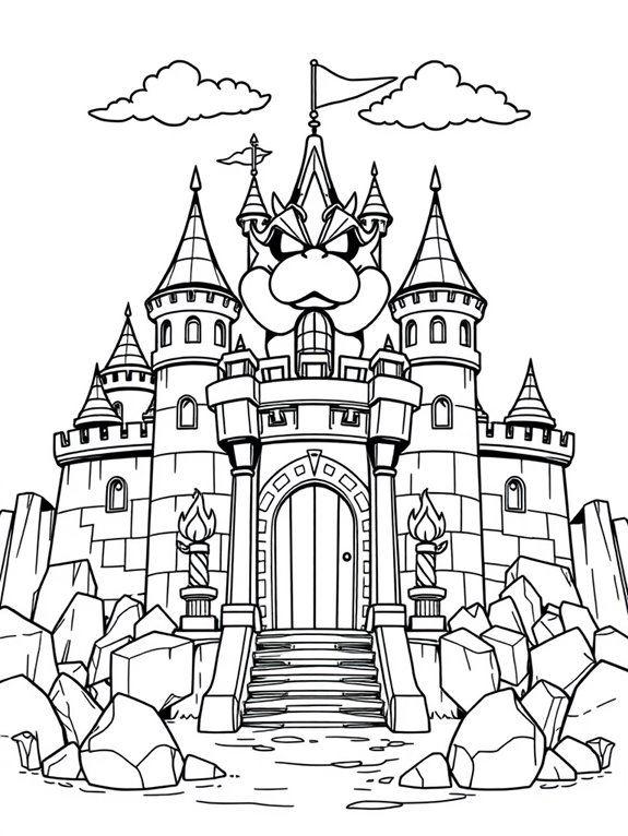 bowser s castle coloring activity