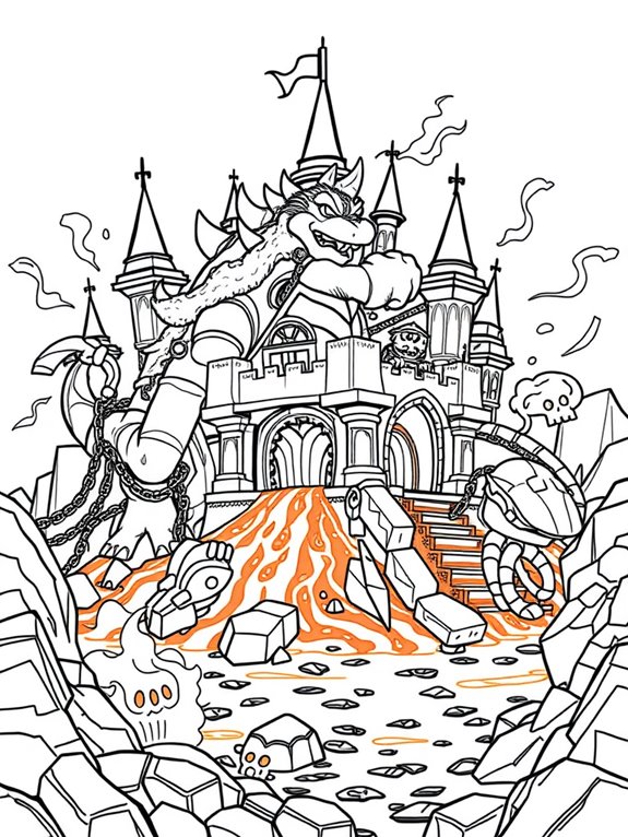 bowser s fiery lava dungeon
