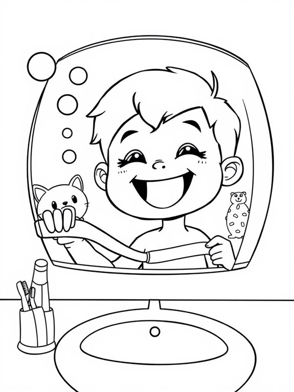 brushing teeth coloring activity