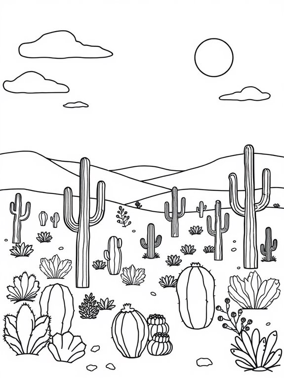 cacti under sunny skies