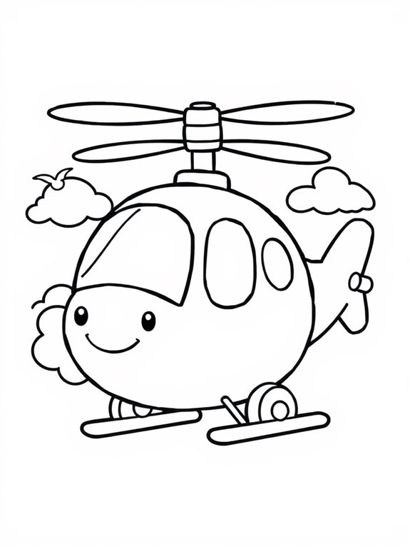 cartoon helicopter coloring page