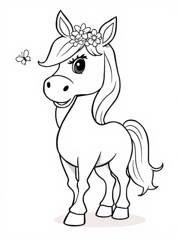 cartoon horse coloring page
