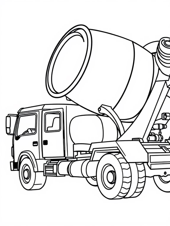 cement mixer coloring activity