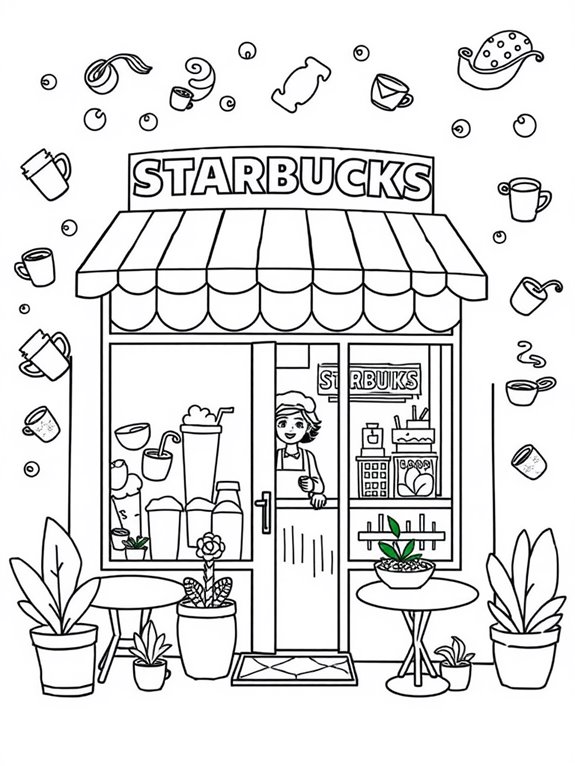 charming coffee shop illustration