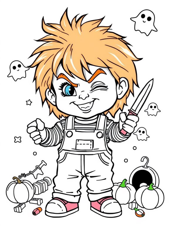 chucky cartoon coloring page