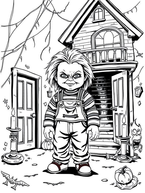 chucky inside spooky mansion