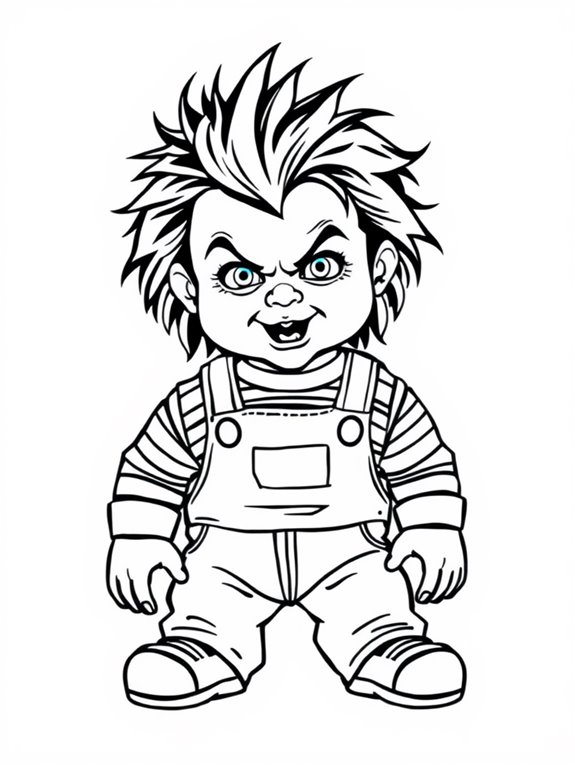 chucky outline coloring page