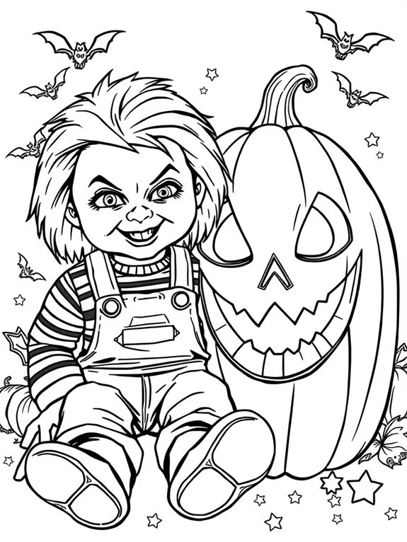 chucky pumpkin coloring page
