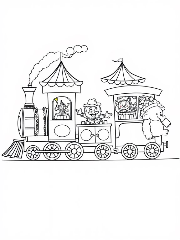 circus train coloring fun