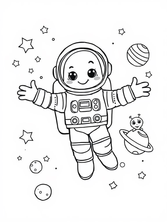 colorful astronaut illustration activity