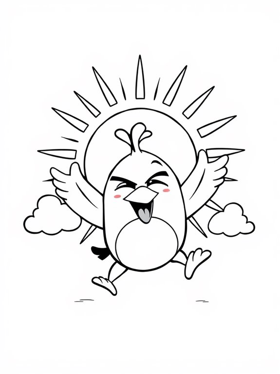 colorful bird enjoying sunlight