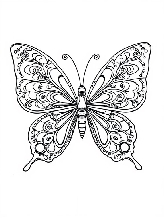 colorful butterfly outline art