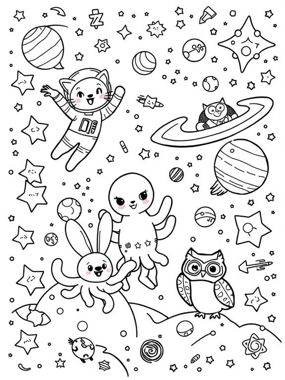 colorful cosmic creatures adventure