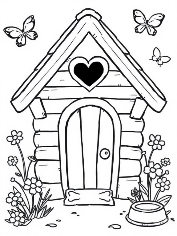 colorful doghouse coloring page