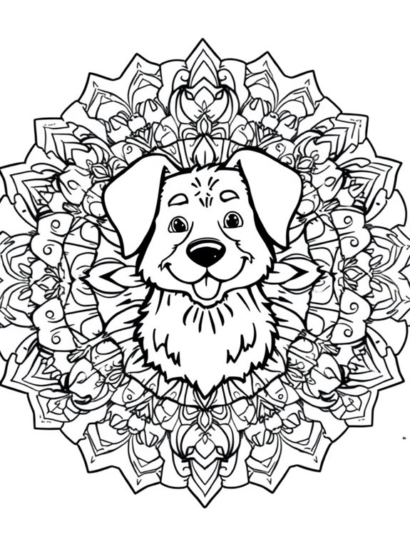 colorful dogman mandala art