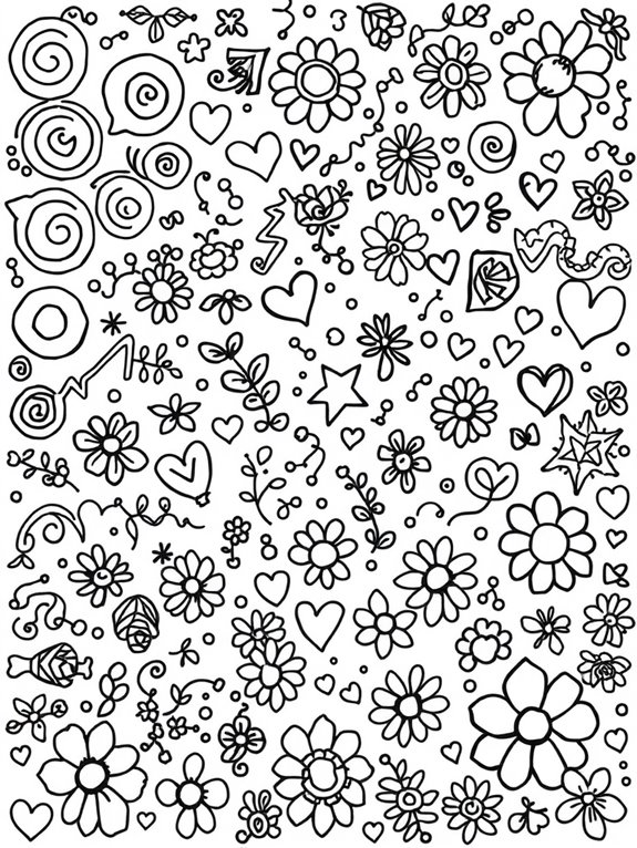 colorful doodle patterns design