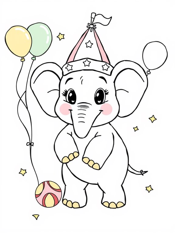 colorful elephant coloring page