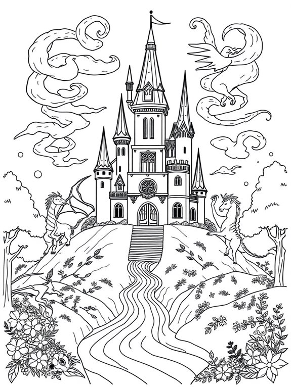 colorful fantasy castle scene