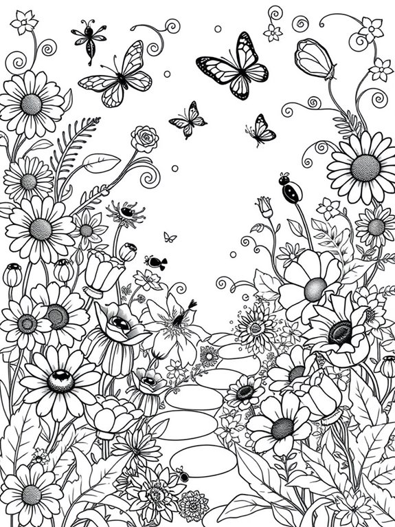colorful flower garden illustration